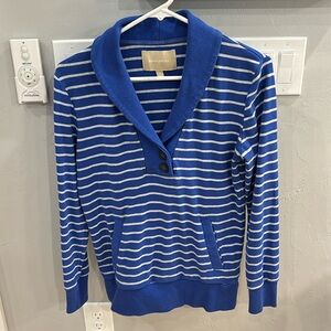 Banana Republic blue & gray striped sweatshirt